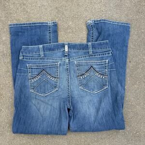 Ariat 34R REAL Mid Rise Stretch Original Boot Cut Light Blue Jeans 10011683